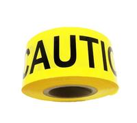NINHFTDROU Cinta reflectante fluorescente La precaución de la cinta amonestadora del PE no introduce disponible no adhesivo multicolor de los tamaños múltiples(Yellow-CAUTION,7cmx100m)