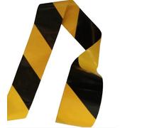 NINHFTDROU Cinta reflectante fluorescente La precaución de la cinta amonestadora del PE no introduce disponible no adhesivo multicolor de los tamaños múltiples(Yellow Black-Stripe,4.8cmx100m)