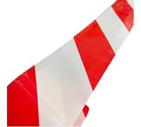 NINHFTDROU Cinta reflectante fluorescente La precaución de la cinta amonestadora del PE no introduce disponible no adhesivo multicolor de los tamaños múltiples(Red White-Stripe,4.8cmx100m)