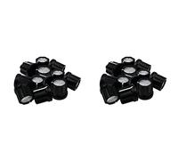 Niniang 0 grados Potenciómetro Botones de Bass para Botones de Bajo Guitarra, Tipo Shaft, Botones Tapas, Negro con Bandeja de Plata, Paquete de 24