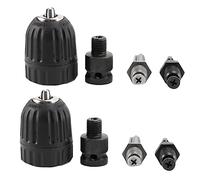 Niniang 2 piezas 0,8-10 mm - Convertidor de portabrocas sin llave precisa de 3/8 pulgadas - Adaptador de cambio de rosca 24 UNF con casquillo de varilla hexagonal SDS-Plus