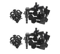 Niniang 2 Set Pequeño Clip Sellado Guitarra Ajuste De Tobillos Mecánicos Sintonizadores (Negro 6 R 6 L)