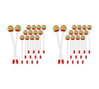 Niniang 28 piezas serie Lollipop tambor mazo palos redondo iris martillo percusión palos de plástico para niños mazo
