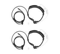 Niniang 2X - de 3,5 mm táctica - Auriculares con micrófono de garganta para auriculares ajustables de tubo de aire