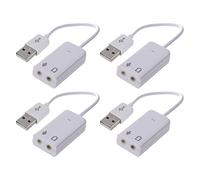 Niniang 4 piezas 3.5mm micrófono auricular USB 2.0 tarjeta de sonido altavoz adaptador de audio