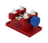 Niniang acero inoxidable tornillo con soporte de reloj base para reloj de reparación ampliado de metal soporte de mesa abierto reparación herramienta de reparación, rojo