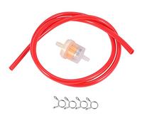 Niniang Filtro de combustible de 6 mm, línea de tubos de gasolina con 4 clips, mini, para moto, scooter, moto de , rojo