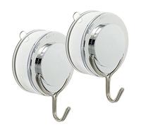 Niniang - Gancho de ventosa (2 de acero inoxidable, gancho de pared, triple gancho para toalla de baño, soporte resistente, hasta 18 lb, de pared