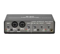 Niniang - Interfaz de audio profesional (24 bits, 192 kHz, 2 entradas, tarjeta de sonido para guitarra eléctrica, bucle externo, grabación en PC en estudio, instalación fácil, fácil de usar