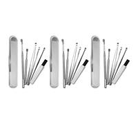 Niniang - Juego de palillo de oídos de acero inoxidable con removedor de cureta de para cuchara de oído limpiador de oídos en espiral con estuche