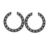 Niniang - Lote de 2 agujeros de sonido (adhesivo para piezas de guitarra, clásicas, acústicas, color negro y plateado