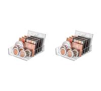 Niniang - Organizador de de sombras de ojos (7 secciones divididas, maquillaje, soporte de acrílica, para maquillaje, vanity cosméticos, 2 unidades)