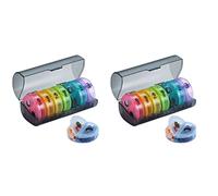 Niniang - Organizador de píldoras diario (2 veces al día) - Caja de pastillas semanal AM/PM, (caja gris)