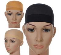 Niniang - Sombrero de peluca de lujo para tejer 2 unids/paquete de pelo de red extensible para hacer pelucas de tamaño libre (Negro)
