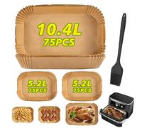 Ninipie 225 piezas Papel Freidora Aire, Accesorios Cosori Dual Blaze TwinFry 10 L, Para Ninja Flex Drawer Dual Zone AF500EU AF500EUCP 10.4 L, Cecotec 9, Accesorios Freidora de Aire Papel Air Fryer