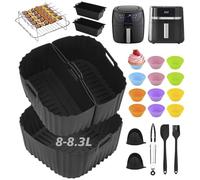 Ninipie 28PCS Molde de Silicona Accesorios Freidora de Aire para Russell Hobbs Air Fryer xxL 8L 8,3L Reutilizable Molde Silicona Air Fryer para Russell Hobbs 8L SatisFry 27170-56 Silicone Liners