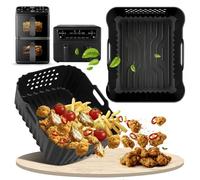 Ninipie 2PCS Molde Silicona Freidora de Aire para Philips Airfryer Serie 4000 Doble cesta vertical 10L, Accesorios Airfryer para Freidora Aire Philips NA460/NA462 Cosori 10L Moldes Silicona Air Fryer