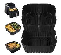 Ninipie 3 PCS Molde Silicona Freidora de Aire, Recipiente Air Fryer para Cosori 5,5L/6L/6,2L, Accesorios para Freidora de Aire Cecotec 6L, Bandeja Air Fryer para Ninja AF180EU/Philips 6.2L NA230