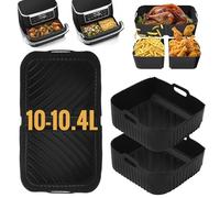 Ninipie Molde Silicona Freidora de Aire para Accesorios Cosori Dual Blaze 10 Litros, Accesorios Airfryer para Ninja Foodi AF500EUCP/AF500EU 10.4 L, 3 Piezas Reutilizable Air Fryer Silicone Liners