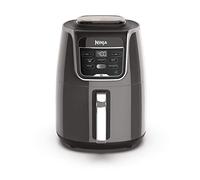 Ninja AF150AMZ - Freidora de aire XL, capacidad de 5.5 cuartos de galón que puede freír al aire, asar al aire, hornear, recalentar y deshidratar, con cesta antiadherente y plato crujiente y una guía
