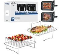 Ninja AF400UK - Juego de soportes para freidora de aire de 9.5L AF400UK y DZ400UK | Estante para freidora de aire de una sola capa y estante para brochetas de acero inoxidable 304 AF400UK