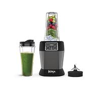 Ninja Batidora con 2 programas automáticos: mezcla y mezcla máxima, ajuste de pulso, 2 vasos de 700 ml con tapas de boquilla, 1000 W, piezas aptas para lavavajillas, máquina de batidos, Auto-iQ, negro