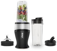 Ninja Batidora delgada de 700 W y batidora, 2 vasos de 470 ml con tapas de boquilla, licuadora personal, hielo triturado y fruta congelada, plata/negro QB3001UKS