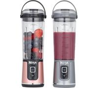 Ninja Blast 2x Batidora portátil de 530 ml, tapa a prueba de fugas y boquilla, pequeña, potente, sin cable, smoothies, batidos, hielo y fruta congelada, dorado rosa y plateado metalizado, BC151UKEUGV
