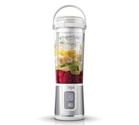 Ninja Blast Batidora portátil, Vaso de 530 ml con tapa antigoteo y boquilla para sorber, Minibatidora sin cable, recargable, smoothies, batidos de proteínas, pica hielo y frutas congeladas, BC151EUWH