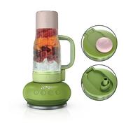 Ninja Blendboss - Batidora personal para batidos y bebidas heladas, taza de viaje de 740 ml con tapa a prueba de fugas, boquilla y popote extraíble, tecnología Auto-iQ, 1200 pinchos, goma