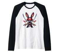 Ninja Bunny Samurai Guerrero Cutie Camiseta Manga Raglan