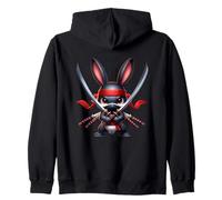 Ninja Bunny Samurai Guerrero Cutie Sudadera con Capucha
