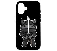 Ninja Cat Swordfighter Kawaii Artes Marciales Karate Ninjutsu Carcasa para iPhone 16