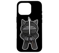 Ninja Cat Swordfighter Kawaii Artes Marciales Karate Ninjutsu Carcasa para iPhone 16 Pro