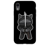 Ninja Cat Swordfighter Kawaii Artes Marciales Karate Ninjutsu Carcasa para iPhone XR