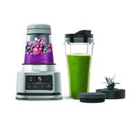 Ninja Foodi Power Nutri Batidora de vaso 2 en 1, 1100 W, 4 programas automáticos, Auto-iQ, mezclas espesas y bebidas heladas, vaso de 700 ml y bol de 400 ml con Power Paddle, en plateado, CB100EU