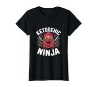 Ninja cetogénico: Dieta cetogénica sin carbohidratos Camiseta gráfica económica, Mujer, Negro, XL