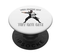 Ninja con Gato Cuando Alguien Dice Que Odia a los Gatos PopSockets PopGrip Adhesivo