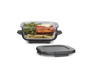 Ninja Contenedor de vidrio TempWare de 6 tazas con tapa de almacenamiento a prueba de fugas, sistema de cocción portátil Crispi compatible, apto para microondas, congelador y lavavajillas, superficie