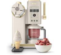 Ninja CREAMi - Máquina de helado con cuchara y remolino con 2 tinas, 13 funciones, hace helado, servicio suave, helado, sorbete, batidos y más, opción de mezcla, oro piedra, NC701UKSTGD