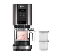 Ninja CREAMi Eismaschine & Dessertmaschine mit 2 Behältern, 7 Programmen, Herstellung von Eis, Gelato, Sorbet, Smoothie-Bowls, Milchshakes und mehr, Schwarz/Silber, 1,4L Eiscreme Kapazität, NC302EU