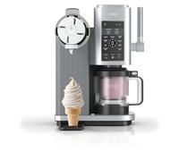 Ninja CREAMi Scoop & Swirl máquina de helados y máquina de yogurt helado con 2 tarrinas, 13 funciones, prepara helado, helado cremoso, gelato, sorbete, batido y más, opción de extras, Plata, NC701EU