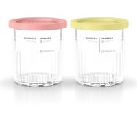Ninja Creami XSKPNTLD2EUUK - Juego de 2 recipientes para helados de lujo, compatibles con la máquina de helados Deluxe, accesorio original de Creami, sin BPA, aptas para lavavajillas, tapas de