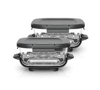 Ninja CRISPi 2 contenedores de alimentos TempWare de 1,4 l con tapa Snap-Lock para, aptos para freidora de aire, resistentes al choque térmico, prepara, cocina y guarda, tapa sin BPA XSKLIDPLT2EUUK