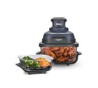 Ninja CRISPi Freidora de aire portátil, 3,8 l, 4 en 1, freír con aire, asar, mantener caliente y gratinar, diseño compacto, incluye 2 recipientes de vidrio extraíbles y tapas, 1700 W, gris, FN101EUGY