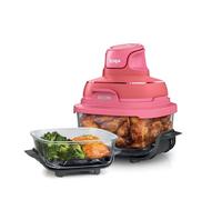 Ninja CRISPi Freidora de aire portátil de cristal 4 en 1 - Freír con aire, asar, mantener temperatura y dorar, 2 recipientes de cristal 3,8 L y 1,4 L con tapas, Cereza FN101EUDR