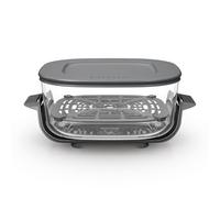 Ninja CRISPi Recipiente de cristal TempWare de 3,8 l con tapa Snap-Lock para, apto para freidora de aire y resistente al choque térmico, prepara, cocina y guarda alimentos, tapa sin BPA XSKLIDPLTEUUK