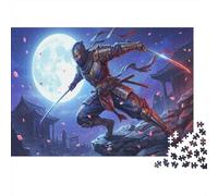 Ninja de la Luz de la Luna Puzzle De Madera 500 Piezas Adultos Y Niños,14 Años+,Anti-estrés,Deco Pared,Madera,Regalo Ideal,Rompecabezas,Relax,Desafío,Reto,Educativo (52x38cm)