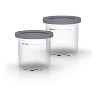 Ninja Dessert Tubs - Pack of 2 [4437KU300EUUK] Official Accessory Compatible with Ninja Ice Cream Maker NC300UK, Grey/Clear