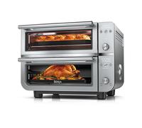 Ninja Double Oven Pro Smart XL - horno y freidora de aire, versatilidad 12 en 1 con procesamiento inteligente y tecnología de doble zona para cocinar 2 comidas simultáneamente, adecuado para pollo